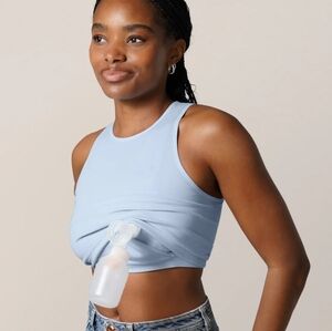 Kindred Bravely Sublime Bamboo Hands-Free Pumping Longline Bra M French Blue NWT